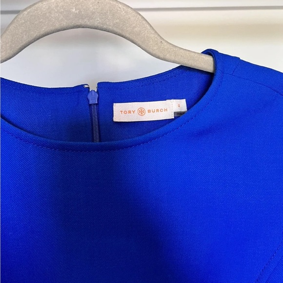 Tory Burch Blue Dahlia Dress Size 0/2 Flawless! Belted With Pockets - Picture 5 of 8